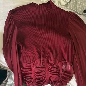 Elegant Burgundy Women's Top